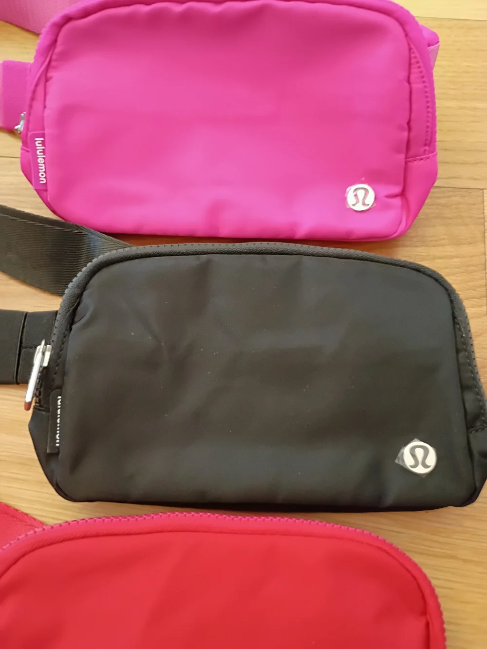 lululemon Bundle 3 Everywhere Belt Bags  pink, black, red